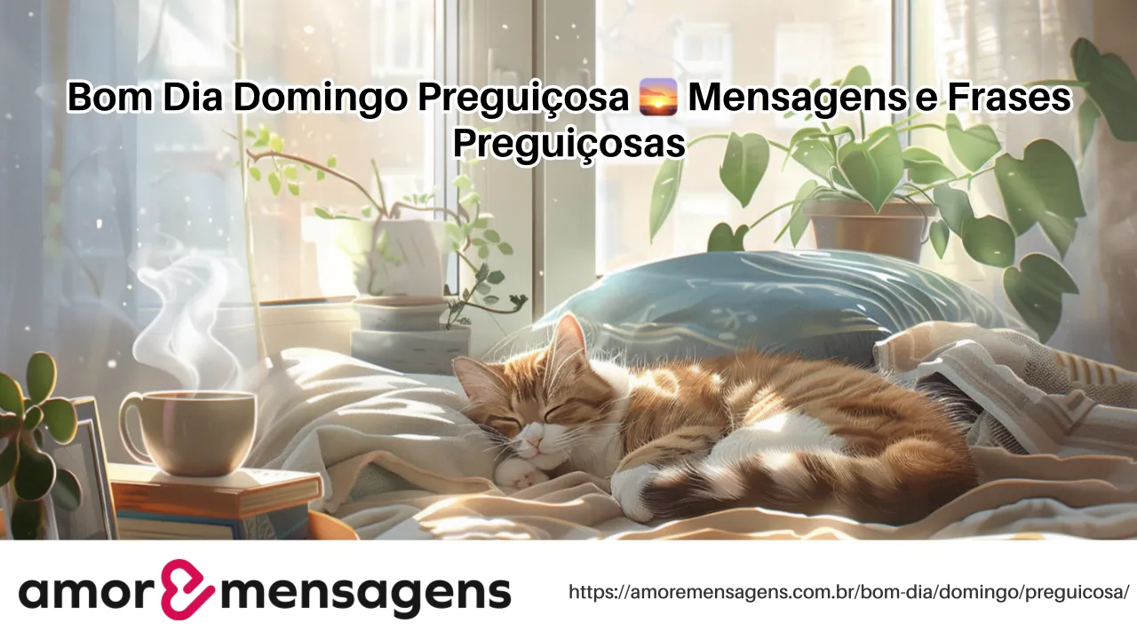 Bom Dia Domingo Preguiçosa 🌅 Mensagens e Frases Preguiçosas