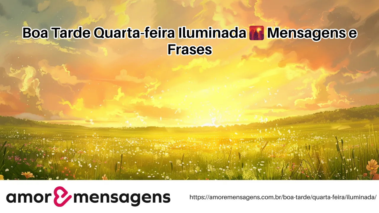 Boa Tarde Quarta-feira Iluminada 🌇 Mensagens e Frases