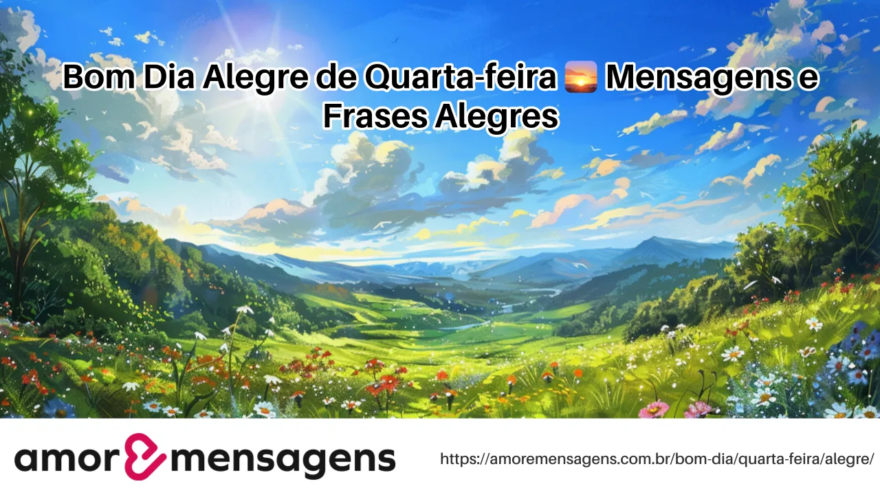 Bom Dia Alegre de Quarta-feira 🌅 Mensagens e Frases Alegres