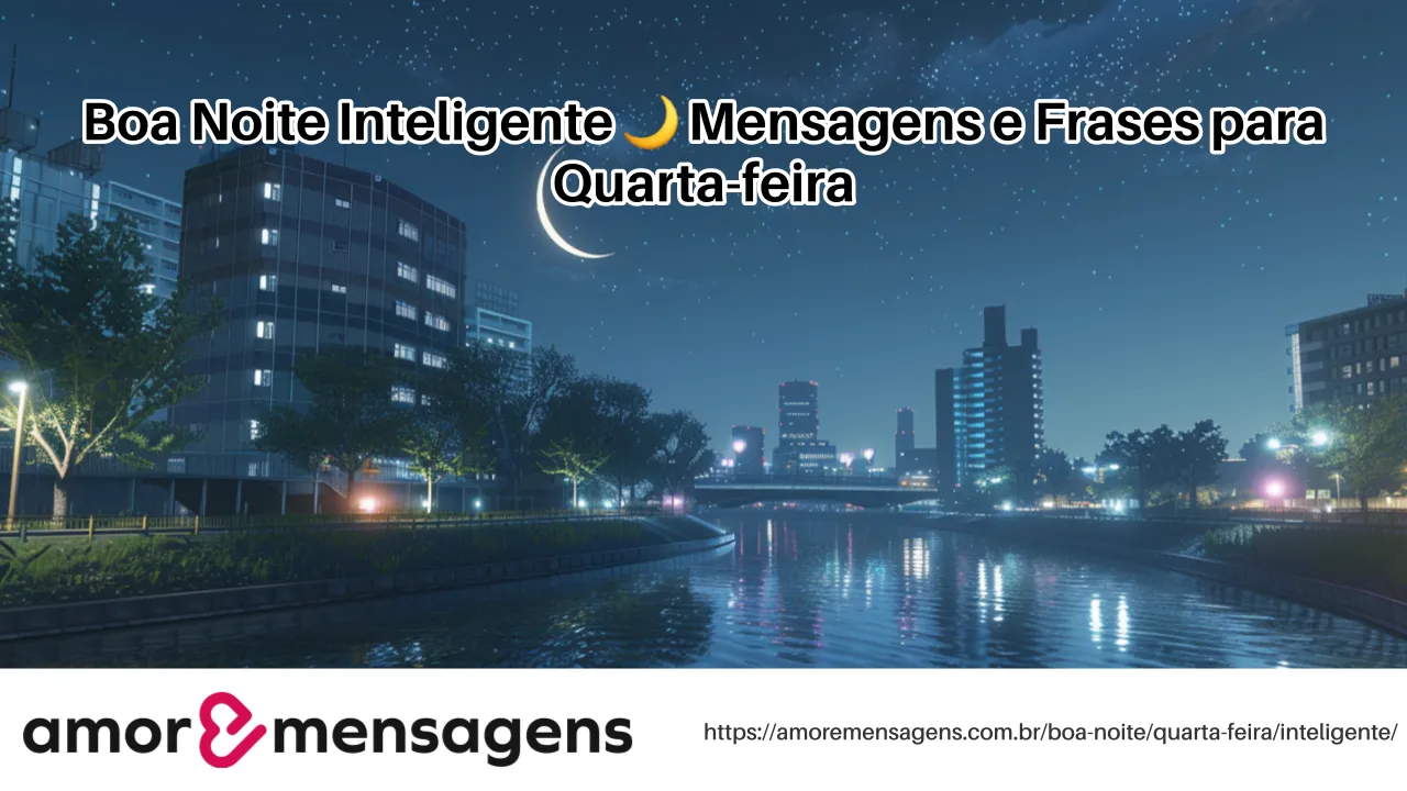 Boa Noite Inteligente 🌙 Mensagens e Frases para Quarta-feira