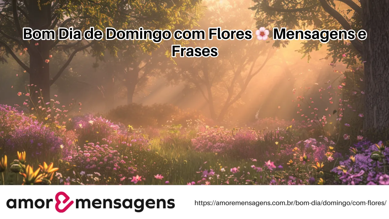 Bom Dia de Domingo com Flores 🌸 Mensagens e Frases