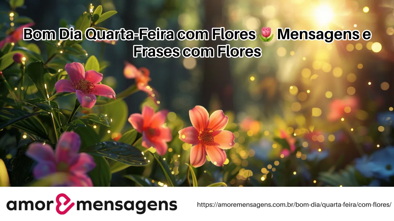 Bom Dia Quarta-Feira com Flores 🌷 Mensagens e Frases com Flores